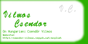 vilmos csendor business card